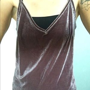 Velvet violet purple tank v-neck and v-back